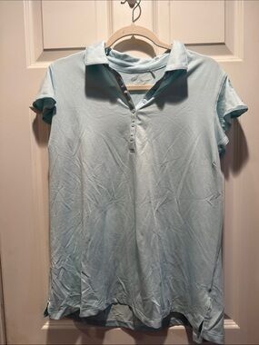 Walter Hagen Light Blue Button-Front Polo Shirt